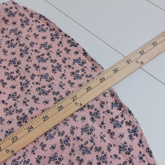 Billy T Floral Tencel Roll-Up Sleeves Shirt Women's Medium Split Back Cottage - Picture 8 of 8